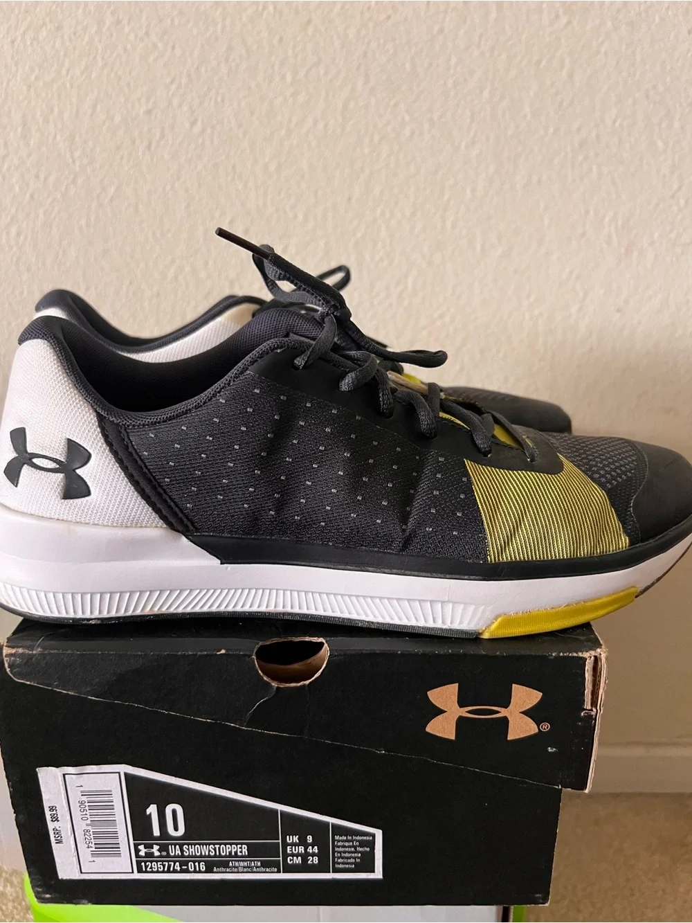 Under Armour Black and Yellow Men's Training Shoes